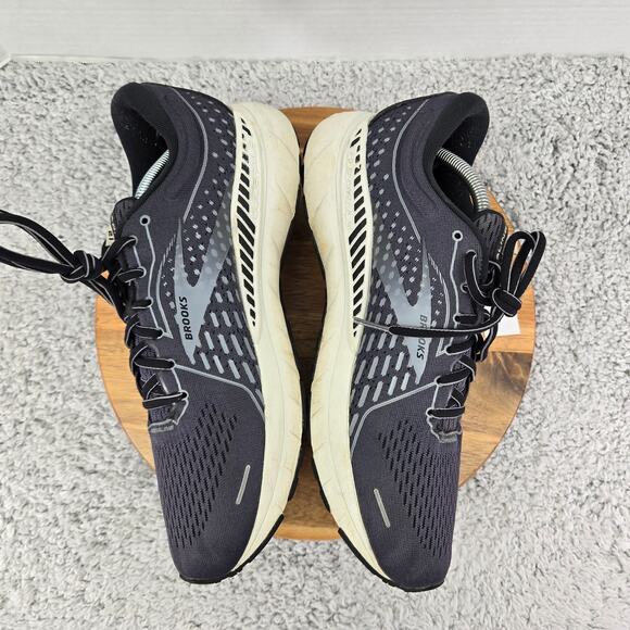 Brooks Mens 11.5D Adrenaline GTS 21 Black Gray Athletic Gym Daily Running Shoe - Picture 7 of 12